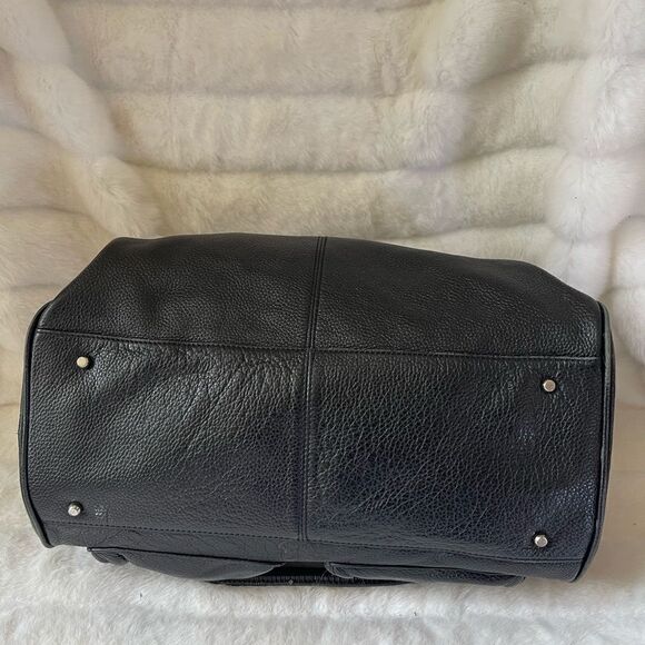 Christine Price leather black travel handbag with silver tone hardwares … - Picture 9 of 13